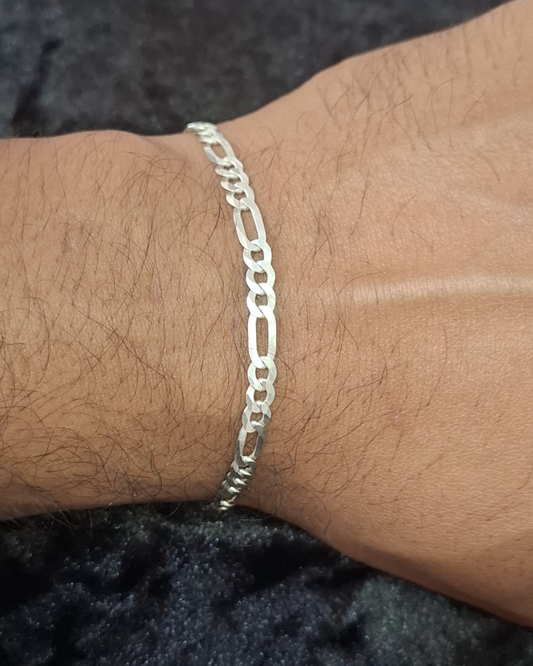 Pulsera de plata ley 925 tres por uno 20 cm
