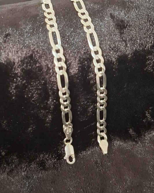 Pulsera de plata ley 925 tres por uno 20 cm
