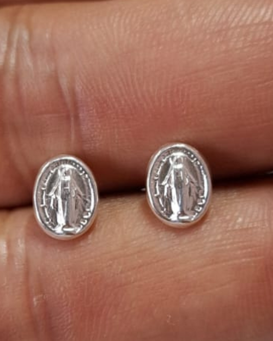 Topos plata 925 Virgen de la milagrosa rosca de seguridad