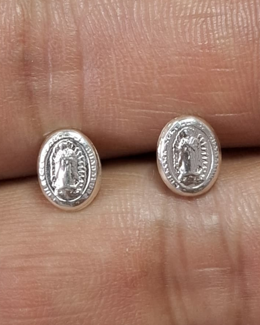 Topos de plata 925 Virgen de Guadalupe rosca de seguridad