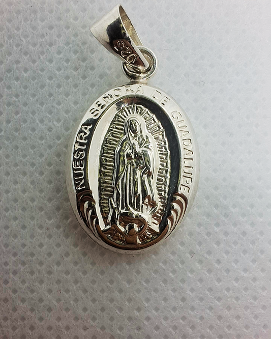 Dije en plata oro virgen de Guadalupe