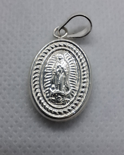 Dije en plata oro líneas virgen de Guadalupe