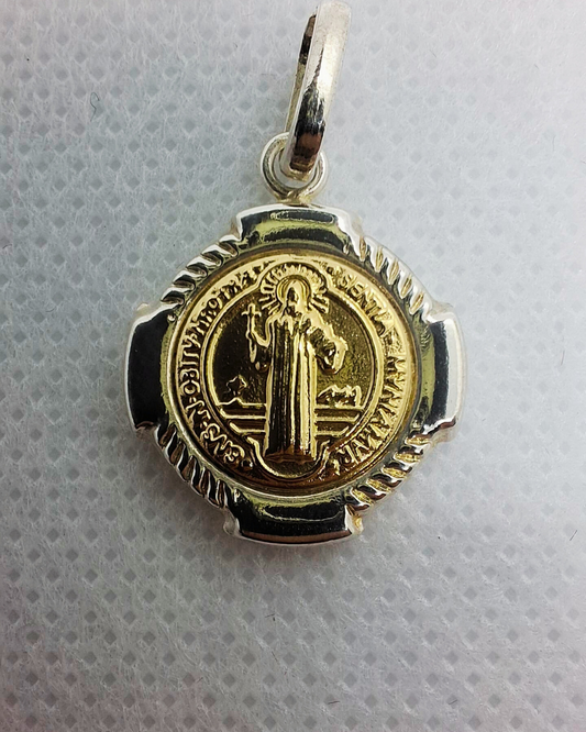 Dije San Benito oro plata