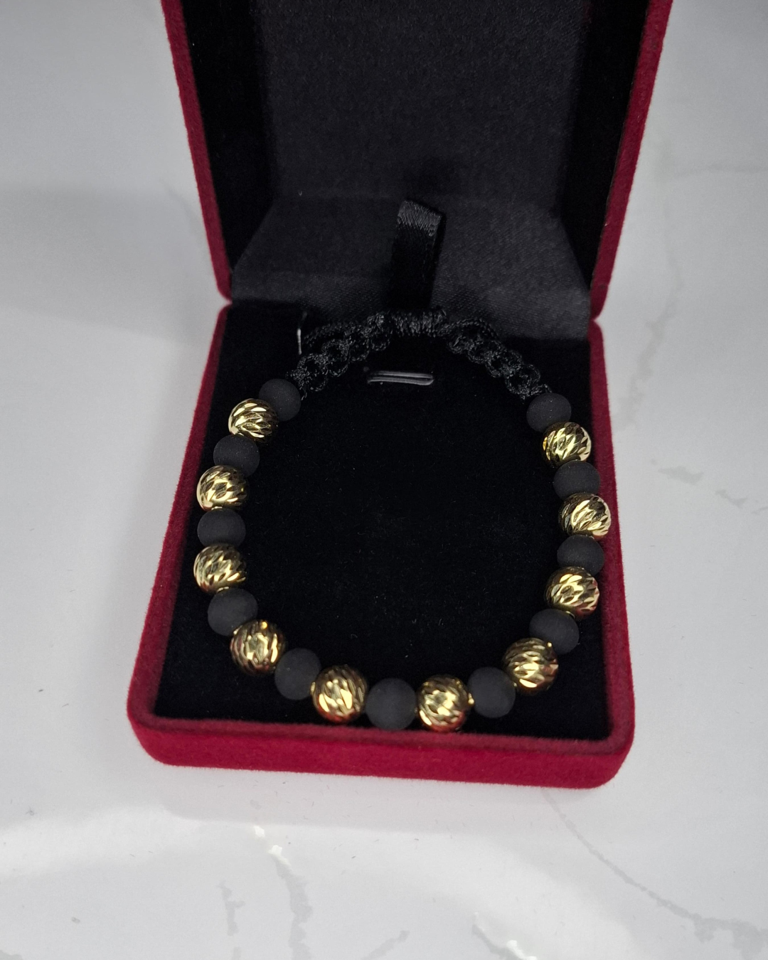 Pulsera tejida 2.93 gr  oro 18k, 10 balines # 7 diamantados