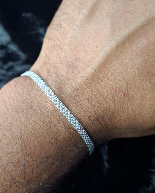 Pulsera de 19.5 cm 4 mm chinesca plata italiana 925