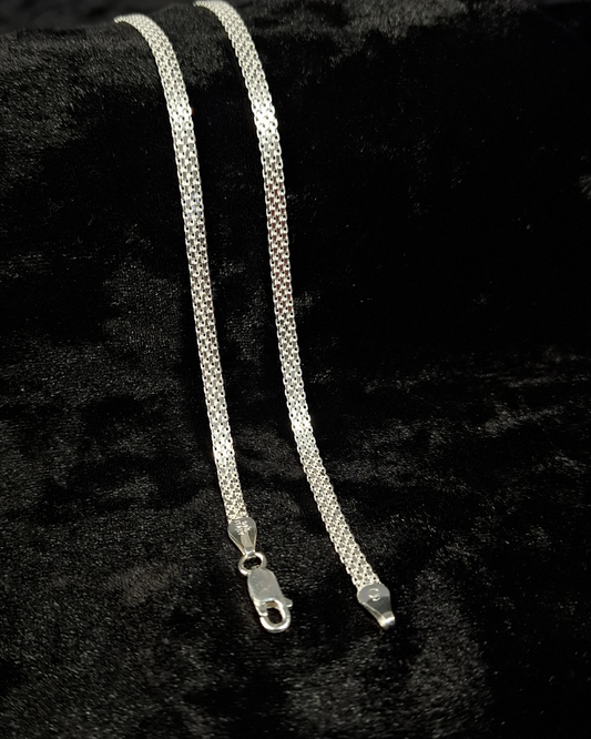 Pulsera de 19.5 cm 4 mm chinesca plata italiana 925