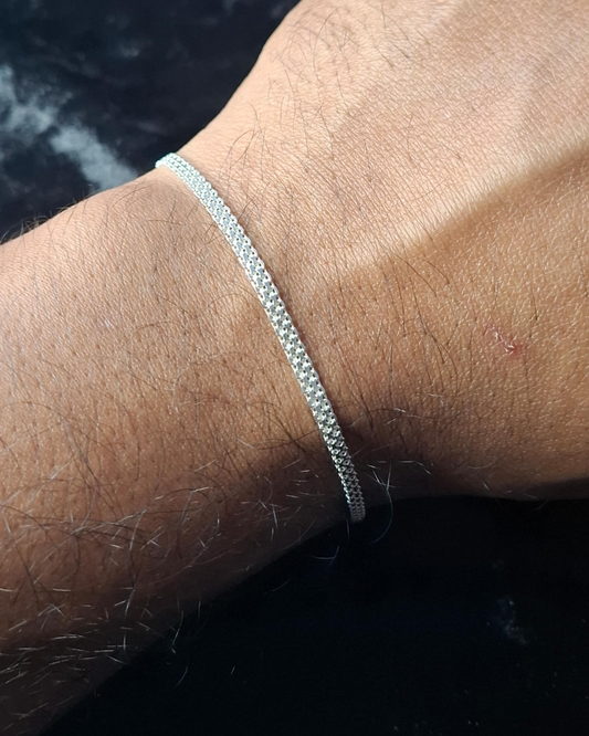 Pulsera de 19.5 cm 3 mm chinesca de plata italiana 925