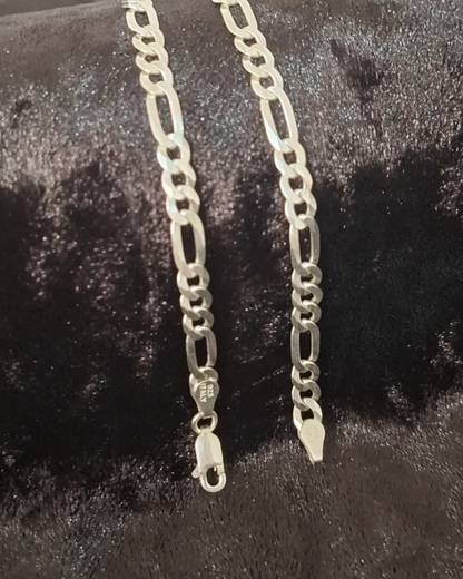 Pulsera de plata ley 925 tres por uno 20 cm