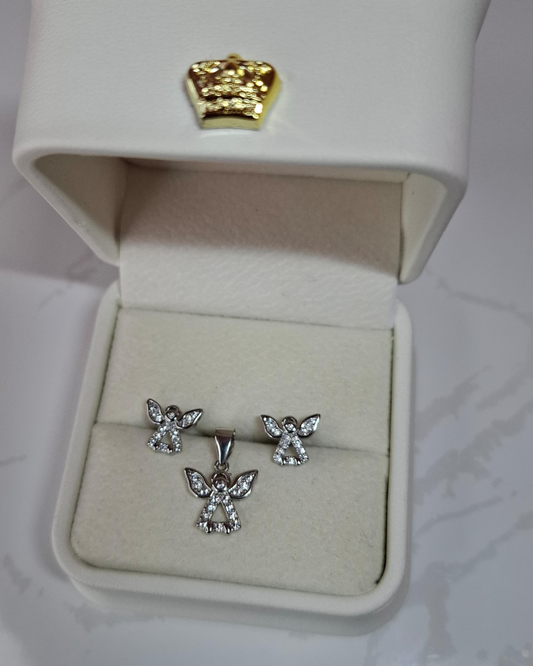 Topos ángel más dije en plata con circones suizos