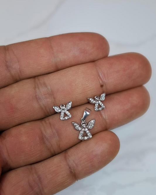 Topos ángel más dije en plata con circones suizos