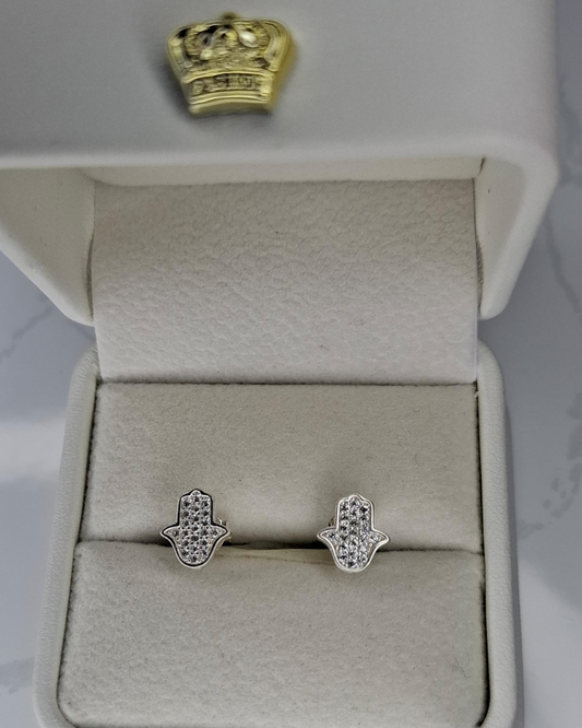 Topos manos de hamsa en plata 925