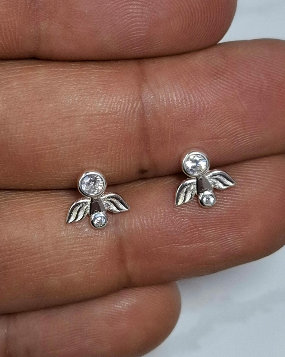 Topos ángel de plata 925 con circón suizo