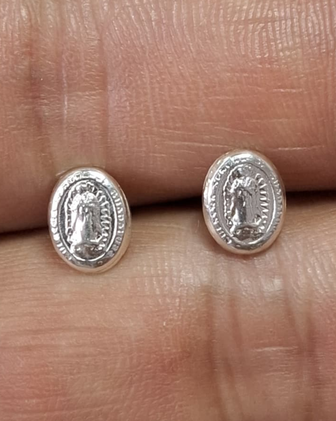 Topos de plata 925 Virgen de Guadalupe rosca de seguridad